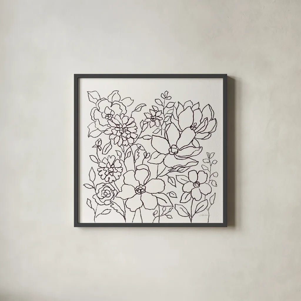 Flower Lace II by Silvia Vassileva. Shown in a sleek black glass frame for a contemporary gallery look. Available as an archival giclee rolled canvas, fine art paper, or poster print. SKU 74690a.