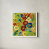 Flower Market II by Silvia Vassileva. Shown in a crisp white glass frame for a clean and minimalist style. Available as an archival giclee rolled canvas, fine art paper, or poster print. SKU 27128a.