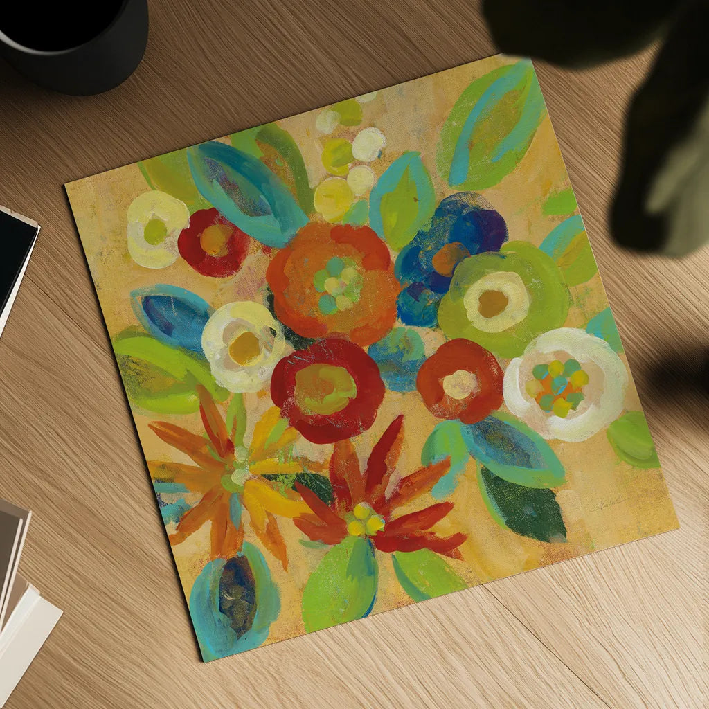Flower Market III by Silvia Vassileva. Shown as a detailed flat fine art print, highlighting archival giclee quality. Available as an archival giclee rolled canvas, fine art paper, or poster print. SKU 27129a.