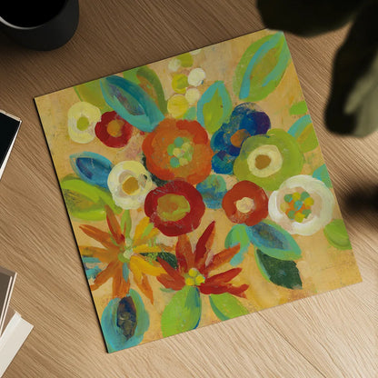 Flower Market III by Silvia Vassileva. Shown as a detailed flat fine art print, highlighting archival giclee quality. Available as an archival giclee rolled canvas, fine art paper, or poster print. SKU 27129a.