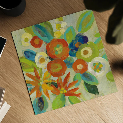 Flower Market III Cool by Silvia Vassileva. Shown as a detailed flat fine art print, highlighting archival giclee quality. Available as an archival giclee rolled canvas, fine art paper, or poster print. SKU 27642a.