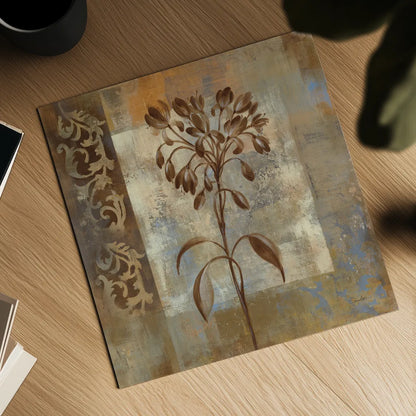 Flower on Slate I by Silvia Vassileva. Shown as a detailed flat fine art print, highlighting archival giclee quality. Available as an archival giclee rolled canvas, fine art paper, or poster print. SKU 60265a.