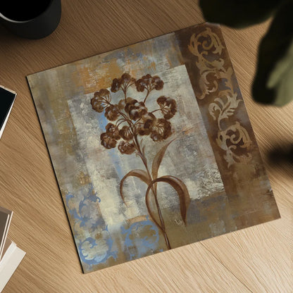 Flower on Slate II by Silvia Vassileva. Shown as a detailed flat fine art print, highlighting archival giclee quality. Available as an archival giclee rolled canvas, fine art paper, or poster print. SKU 60266a.