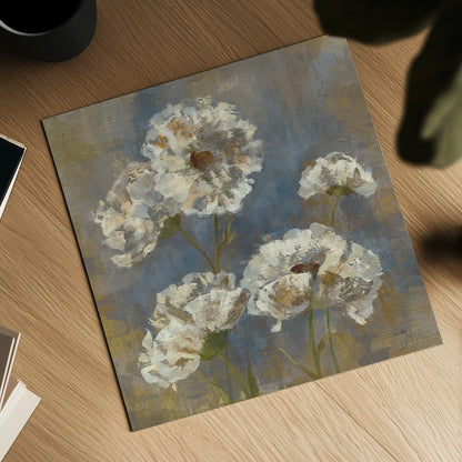 Flowers in Morning Dew I by Silvia Vassileva. Shown as a detailed flat fine art print, highlighting archival giclee quality. Available as an archival giclee rolled canvas, fine art paper, or poster print. SKU 3748a.