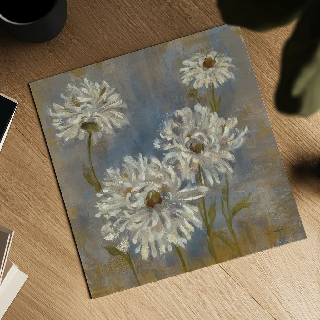 Flowers in Morning Dew II by Silvia Vassileva. Shown as a detailed flat fine art print, highlighting archival giclee quality. Available as an archival giclee rolled canvas, fine art paper, or poster print. SKU 3749a.