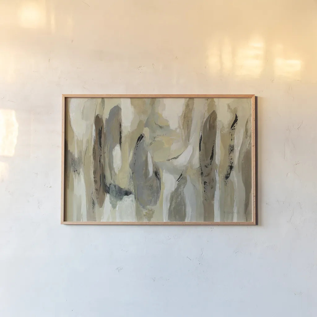 Fluidity Neutral by Silvia Vassileva. shown as a paper print in a natural frame. Available as a archival giclee rolled canvas, fine art paper, or poster print. SKU 57260i.