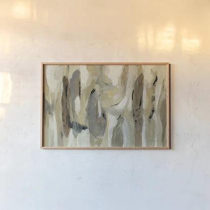 Fluidity Neutral by Silvia Vassileva. shown as a paper print in a natural frame. Available as a archival giclee rolled canvas, fine art paper, or poster print. SKU 57260i.