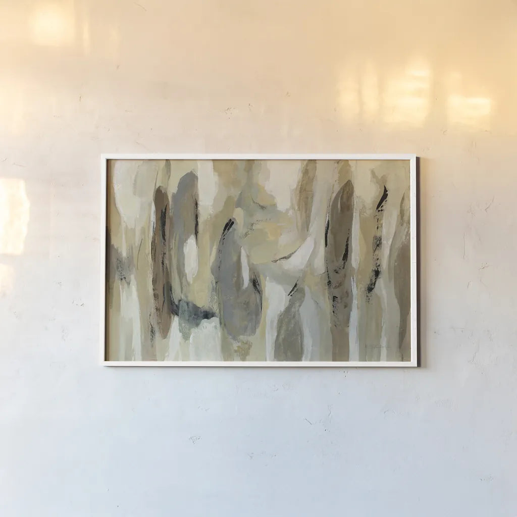 Fluidity Neutral by Silvia Vassileva. shown as a paper print in a white frame. Available as a archival giclee rolled canvas, fine art paper, or poster print. SKU 57260i.