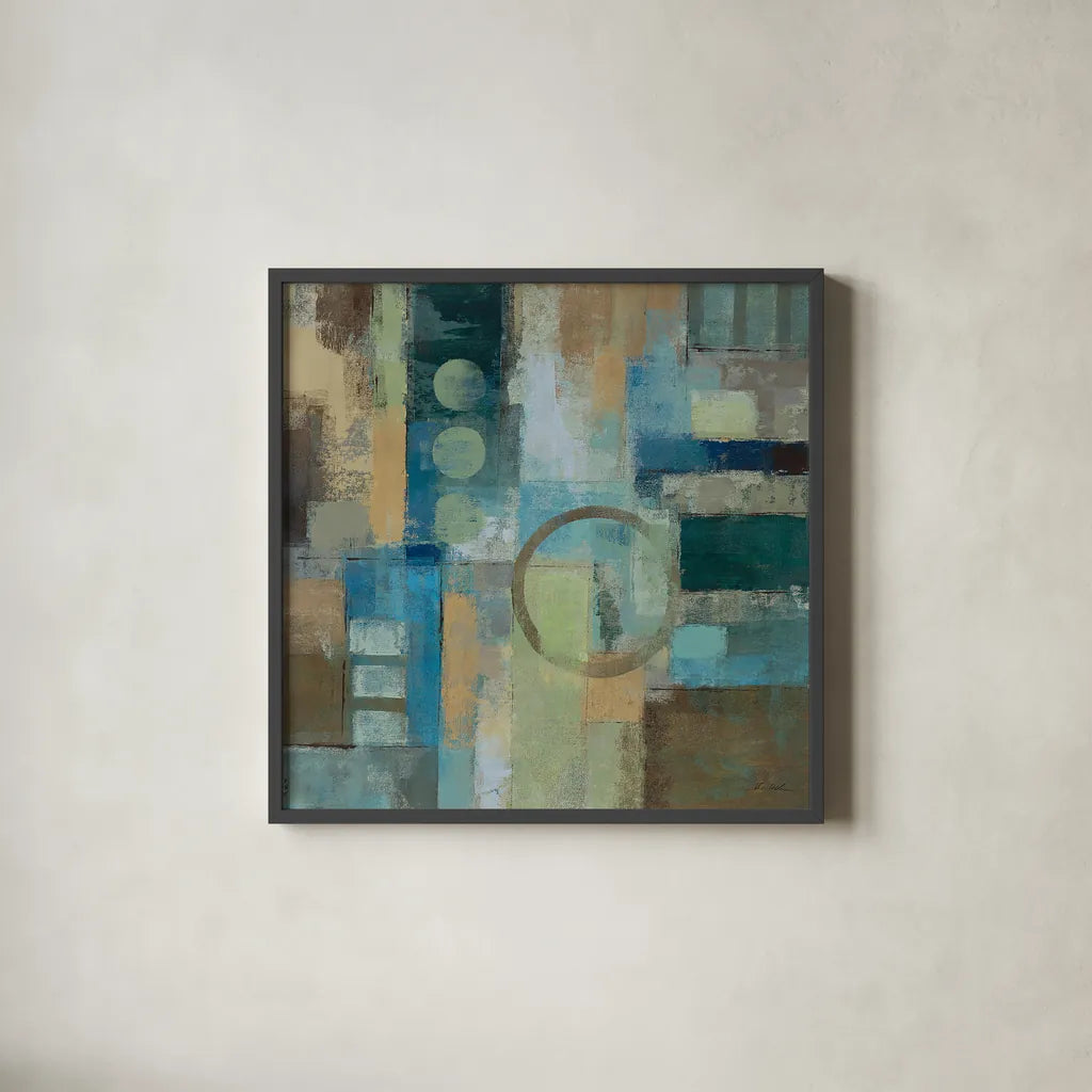 Focal Point by Silvia Vassileva. Shown in a sleek black glass frame for a contemporary gallery look. Available as an archival giclee rolled canvas, fine art paper, or poster print. SKU 12504a.