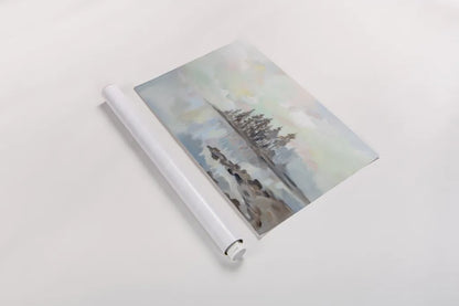 Foggy Lake by Silvia Vassileva. shown as a rolled paper print. Available as archival giclee rolled canvas, fine art paper, or poster print. SKU 79152i.