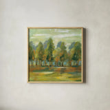 Forest I by Silvia Vassileva. Shown in a natural wood glass frame for a timeless modern aesthetic. Available as an archival giclee rolled canvas, fine art paper, or poster print. SKU 42188a.
