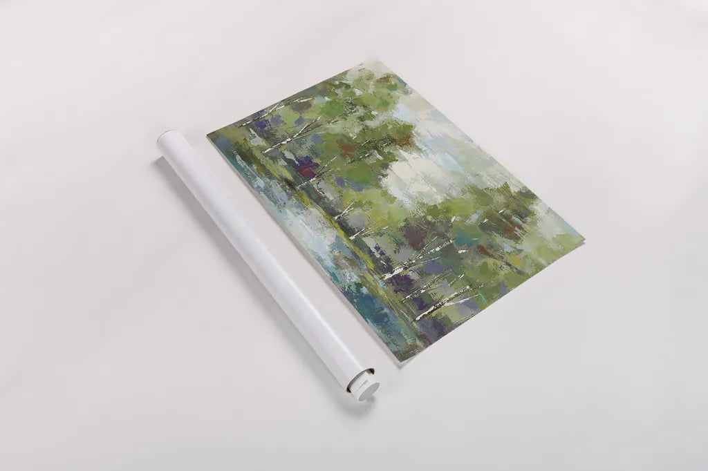 Forest at Dawn Crop by Silvia Vassileva. shown as a rolled paper print. Available as archival giclee rolled canvas, fine art paper, or poster print. SKU 13975i.