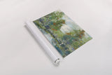 Forest at Dawn Turquoise Crop by Silvia Vassileva. shown as a rolled paper print. Available as archival giclee rolled canvas, fine art paper, or poster print. SKU 46150i.