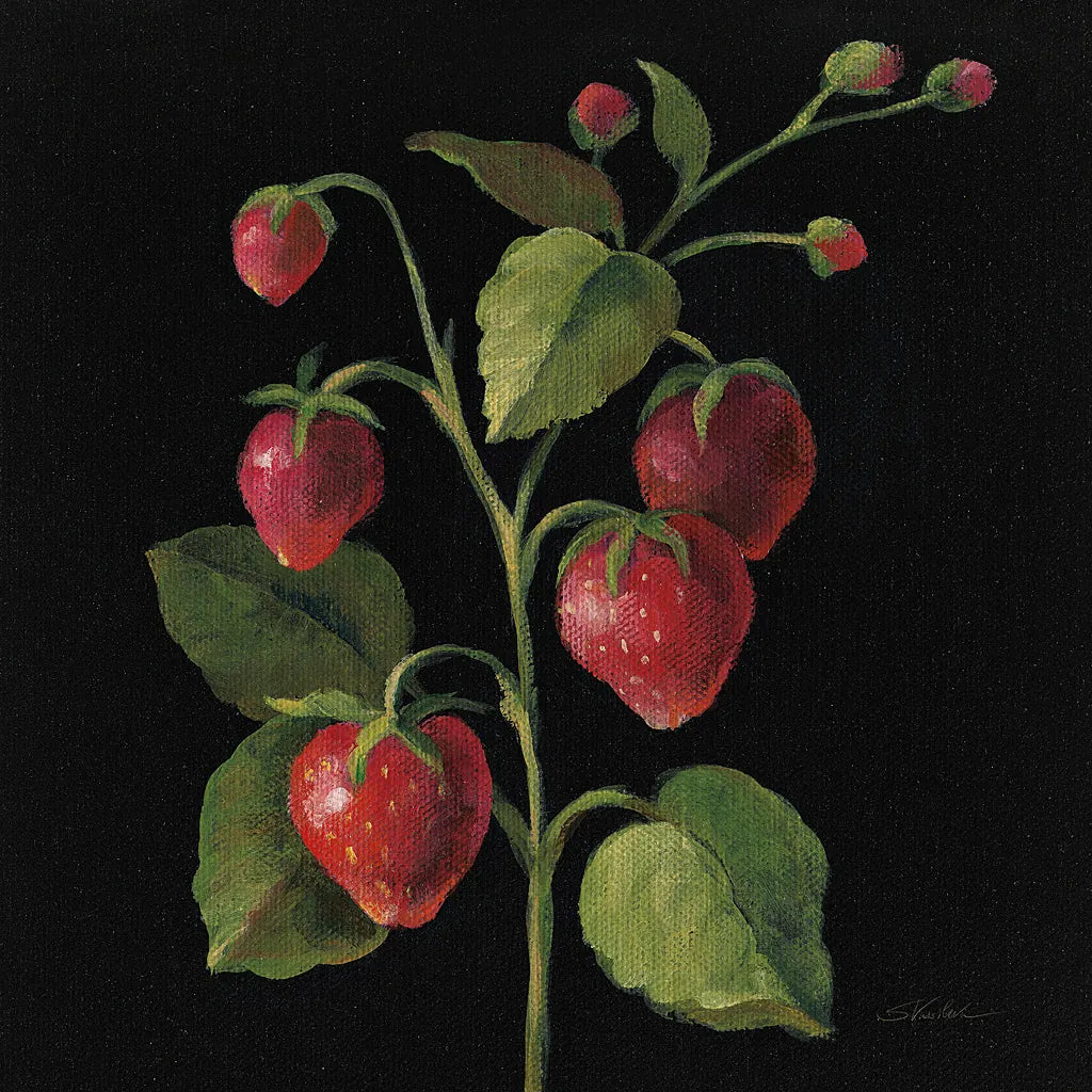 Fraise no Words by Silvia Vassileva. SKU 29205a. Archival Giclee Fine art print for wall decor.