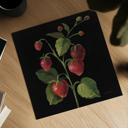 Fraise no Words by Silvia Vassileva. Shown as a detailed flat fine art print, highlighting archival giclee quality. Available as an archival giclee rolled canvas, fine art paper, or poster print. SKU 29205a.