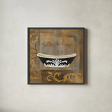 French Bathtub I by Silvia Vassileva. Shown in a sleek black glass frame for a contemporary gallery look. Available as an archival giclee rolled canvas, fine art paper, or poster print. SKU 8360a.