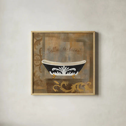 French Bathtub I by Silvia Vassileva. Shown in a natural wood glass frame for a timeless modern aesthetic. Available as an archival giclee rolled canvas, fine art paper, or poster print. SKU 8360a.