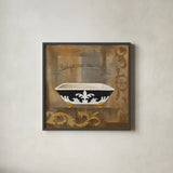 French Bathtub II by Silvia Vassileva. Shown in a sleek black glass frame for a contemporary gallery look. Available as an archival giclee rolled canvas, fine art paper, or poster print. SKU 8361a.