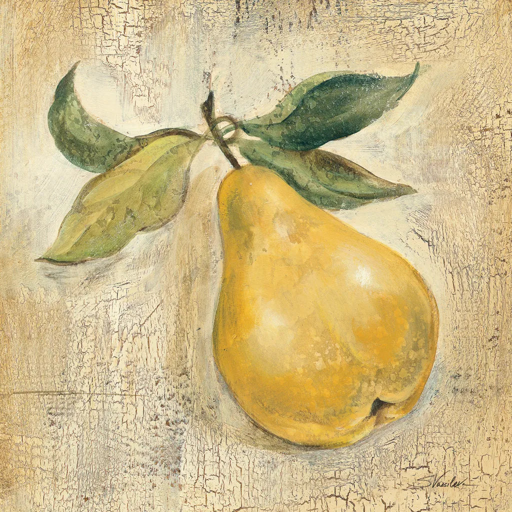 French Pear by Silvia Vassileva. SKU 75552a. Archival Giclee Fine art print for wall decor.