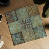 French Tile I by Silvia Vassileva. Shown as a detailed flat fine art print, highlighting archival giclee quality. Available as an archival giclee rolled canvas, fine art paper, or poster print. SKU 60341a.
