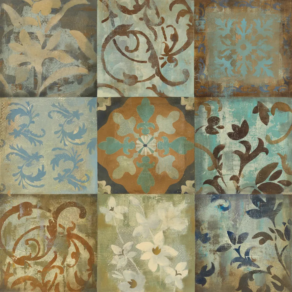 French Tile II by Silvia Vassileva. SKU 3143a. Archival Giclee Fine art print for wall decor.