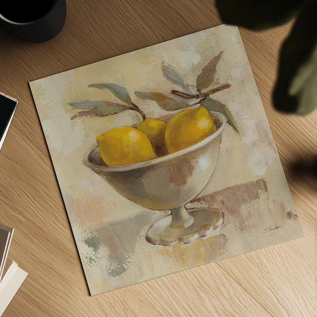 Fruits in Old Bowl I by Silvia Vassileva. Shown as a detailed flat fine art print, highlighting archival giclee quality. Available as an archival giclee rolled canvas, fine art paper, or poster print. SKU 89689a.