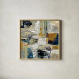 Full Moon I with White by Silvia Vassileva. Shown in a natural wood glass frame for a timeless modern aesthetic. Available as an archival giclee rolled canvas, fine art paper, or poster print. SKU 30045a.