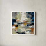 Full Moon II with White by Silvia Vassileva. Shown in a crisp white glass frame for a clean and minimalist style. Available as an archival giclee rolled canvas, fine art paper, or poster print. SKU 30046a.