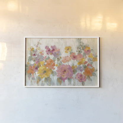 Garden Fun by Silvia Vassileva. shown as a paper print in a white frame. Available as a archival giclee rolled canvas, fine art paper, or poster print. SKU 46916i.