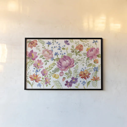 Garden Party I by Silvia Vassileva. shown as a paper print in a black flame. Available as a archival giclee rolled canvas, fine art paper, or poster print. SKU 61569i.