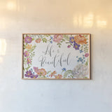Garden Party II by Silvia Vassileva. shown as a paper print in a natural frame. Available as a archival giclee rolled canvas, fine art paper, or poster print. SKU 61570i.