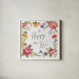 Garden Party III by Silvia Vassileva. Shown in a crisp white glass frame for a clean and minimalist style. Available as an archival giclee rolled canvas, fine art paper, or poster print. SKU 61571a.