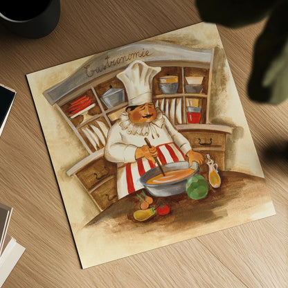 Gastronomie by Silvia Vassileva. Shown as a detailed flat fine art print, highlighting archival giclee quality. Available as an archival giclee rolled canvas, fine art paper, or poster print. SKU 19174a.
