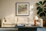 Gentle Gaze by Silvia Vassileva. Displayed in a glass frame with matte in a clean modern living room. Available as an archival giclee rolled canvas, fine art paper, or poster print. SKU 20896a.