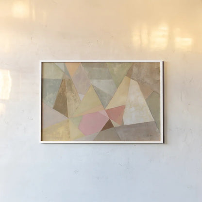 Geometric Abstract by Silvia Vassileva. shown as a paper print in a white frame. Available as a archival giclee rolled canvas, fine art paper, or poster print. SKU 22922i.
