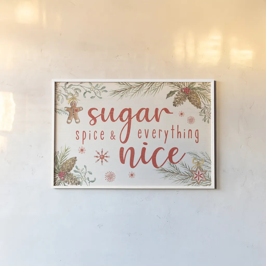 Gingerbread Christmas I by Silvia Vassileva. shown as a paper print in a white frame. Available as a archival giclee rolled canvas, fine art paper, or poster print. SKU 68598i.