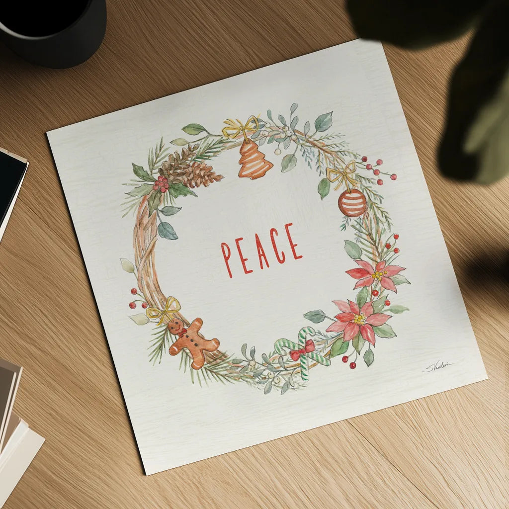 Gingerbread Christmas II by Silvia Vassileva. Shown as a detailed flat fine art print, highlighting archival giclee quality. Available as an archival giclee rolled canvas, fine art paper, or poster print. SKU 68599a.