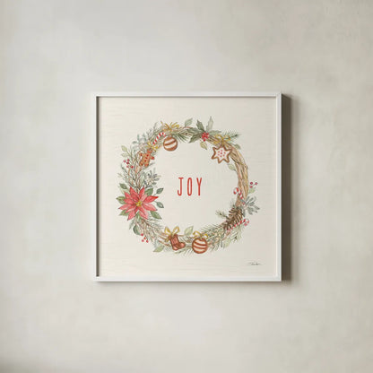 Gingerbread Christmas III by Silvia Vassileva. Shown in a crisp white glass frame for a clean and minimalist style. Available as an archival giclee rolled canvas, fine art paper, or poster print. SKU 68600a.