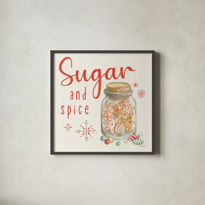 Gingerbread Christmas V by Silvia Vassileva. Shown in a sleek black glass frame for a contemporary gallery look. Available as an archival giclee rolled canvas, fine art paper, or poster print. SKU 68602a.