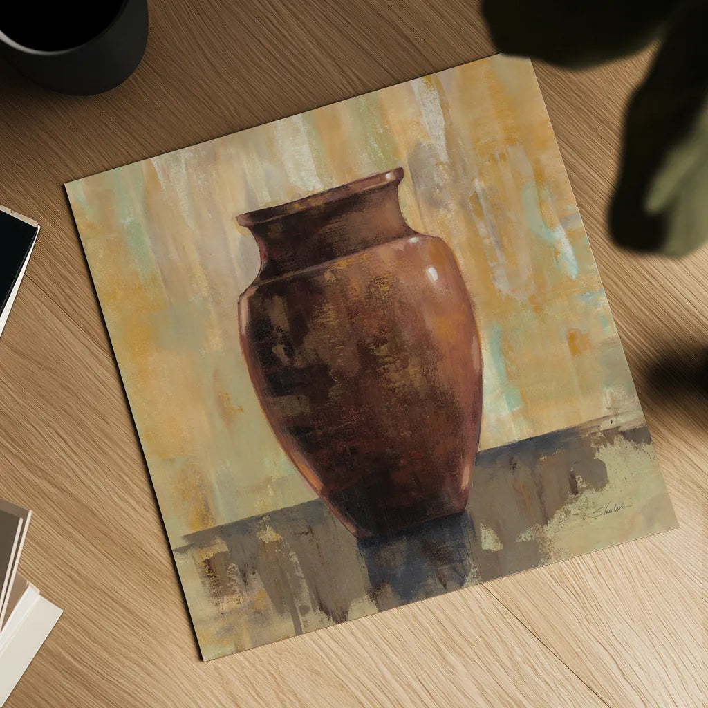 Glazed Pot II by Silvia Vassileva. Shown as a detailed flat fine art print, highlighting archival giclee quality. Available as an archival giclee rolled canvas, fine art paper, or poster print. SKU 60485a.