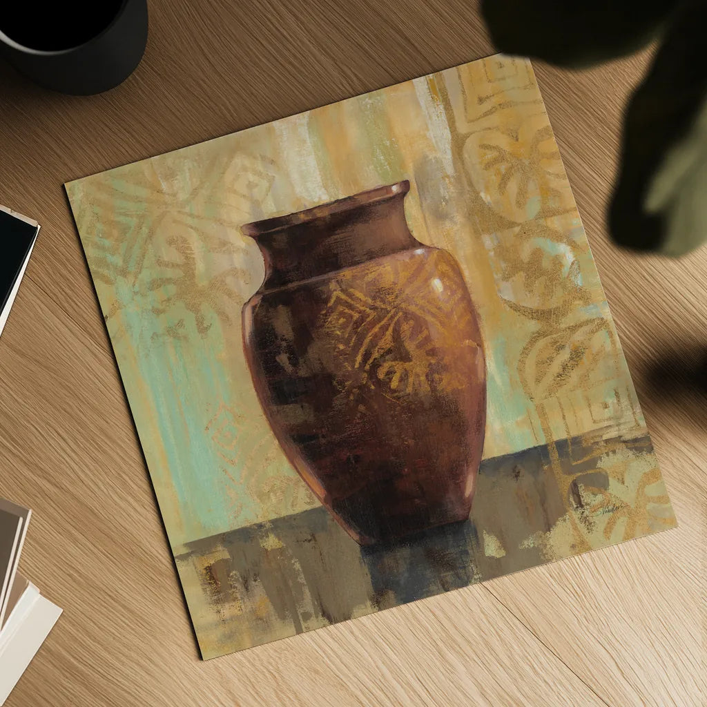Glazed Pot II Decorative Accents by Silvia Vassileva. Shown as a detailed flat fine art print, highlighting archival giclee quality. Available as an archival giclee rolled canvas, fine art paper, or poster print. SKU 7322a.