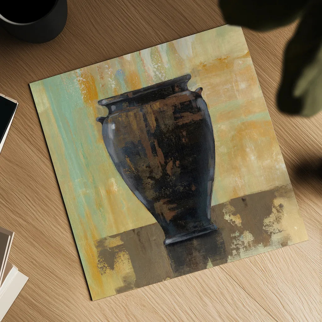 Glazed Pot III by Silvia Vassileva. Shown as a detailed flat fine art print, highlighting archival giclee quality. Available as an archival giclee rolled canvas, fine art paper, or poster print. SKU 60486a.