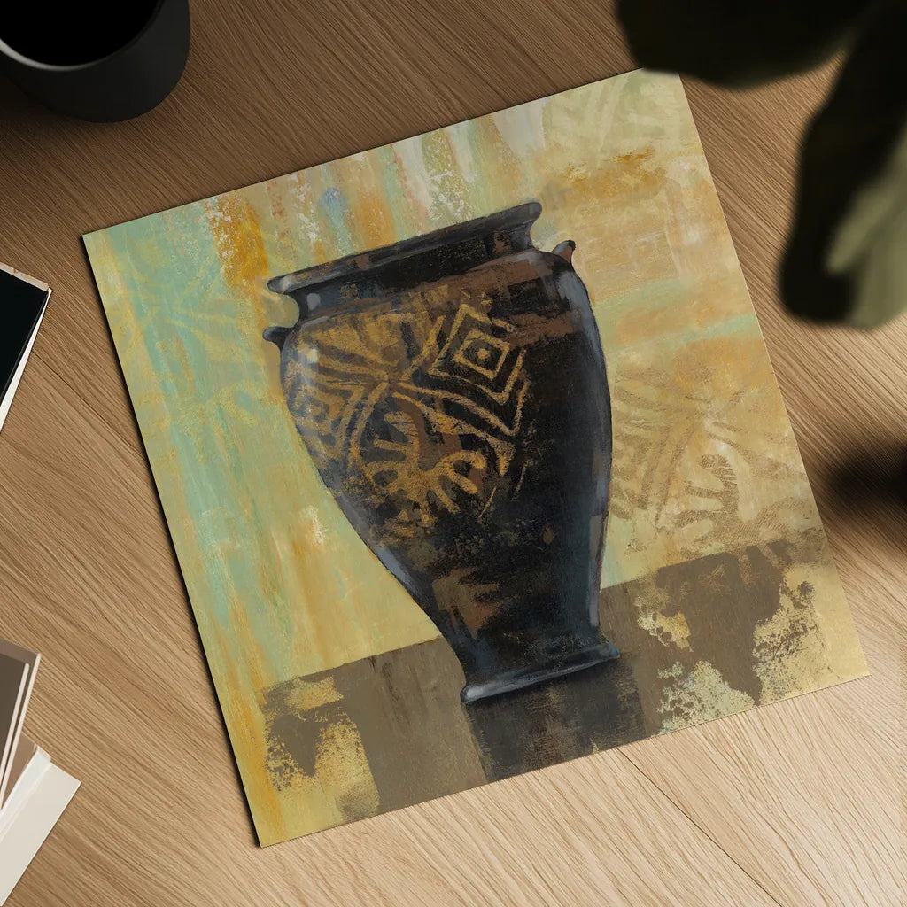 Glazed Pot III Decorative Accents by Silvia Vassileva. Shown as a detailed flat fine art print, highlighting archival giclee quality. Available as an archival giclee rolled canvas, fine art paper, or poster print. SKU 7323a.