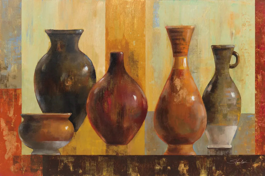 Glazed Pots by Silvia Vassileva. SKU 89698i. Archival Giclee Fine art print for wall decor.