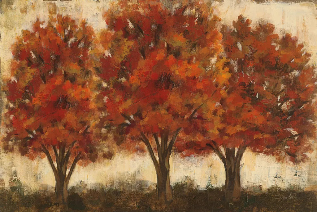 Glowing Trees Trio by Silvia Vassileva. SKU 60445i. Archival Giclee Fine art print for wall decor.