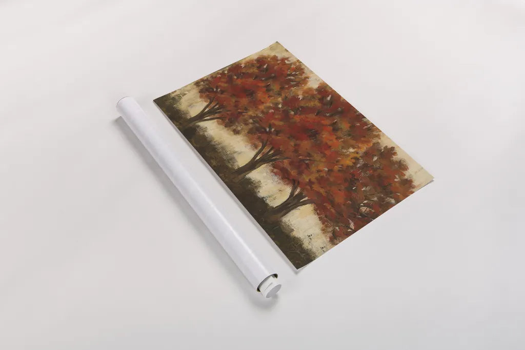 Glowing Trees Trio by Silvia Vassileva. shown as a rolled paper print. Available as archival giclee rolled canvas, fine art paper, or poster print. SKU 60445i.