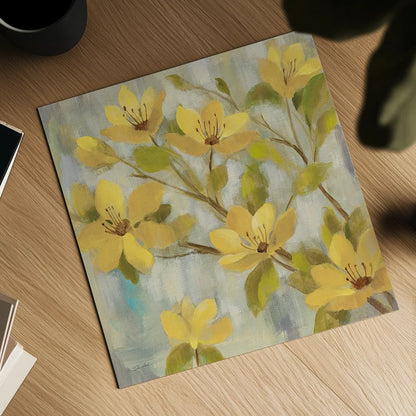 Golden Bloom I Neutral by Silvia Vassileva. Shown as a detailed flat fine art print, highlighting archival giclee quality. Available as an archival giclee rolled canvas, fine art paper, or poster print. SKU 24012a.