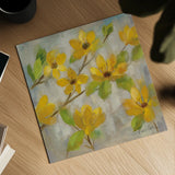 Golden Bloom II by Silvia Vassileva. Shown as a detailed flat fine art print, highlighting archival giclee quality. Available as an archival giclee rolled canvas, fine art paper, or poster print. SKU 23824a.