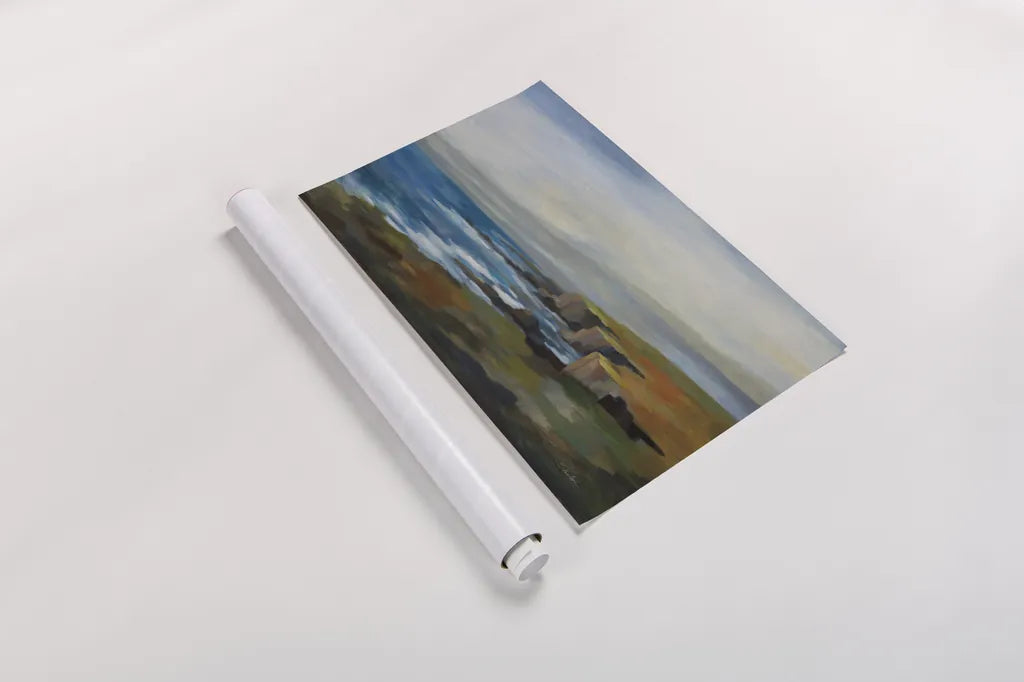 Golden Cliff by Silvia Vassileva. shown as a rolled paper print. Available as archival giclee rolled canvas, fine art paper, or poster print. SKU 94420i.