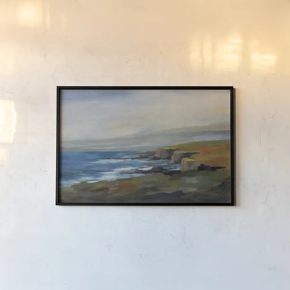 Golden Cliff by Silvia Vassileva. shown as a paper print in a black flame. Available as a archival giclee rolled canvas, fine art paper, or poster print. SKU 94420i.